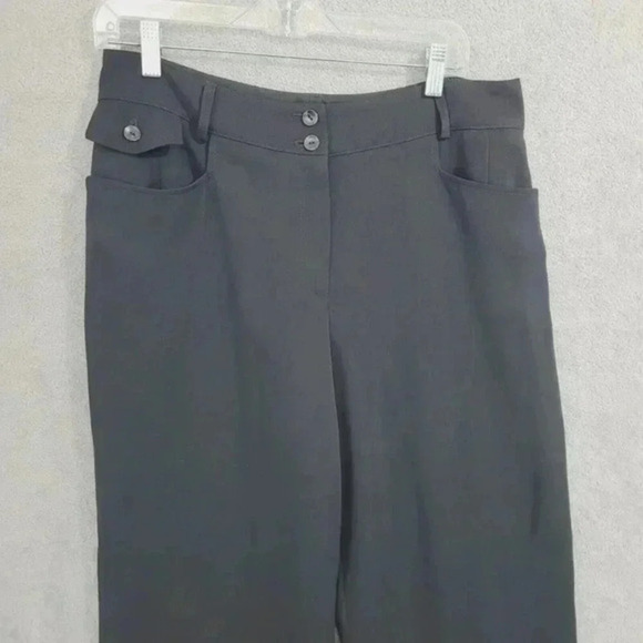 Harvé Benard Womens Black Wide-Leg Trousers Size 14 Polyester 23CT - Picture 5 of 7